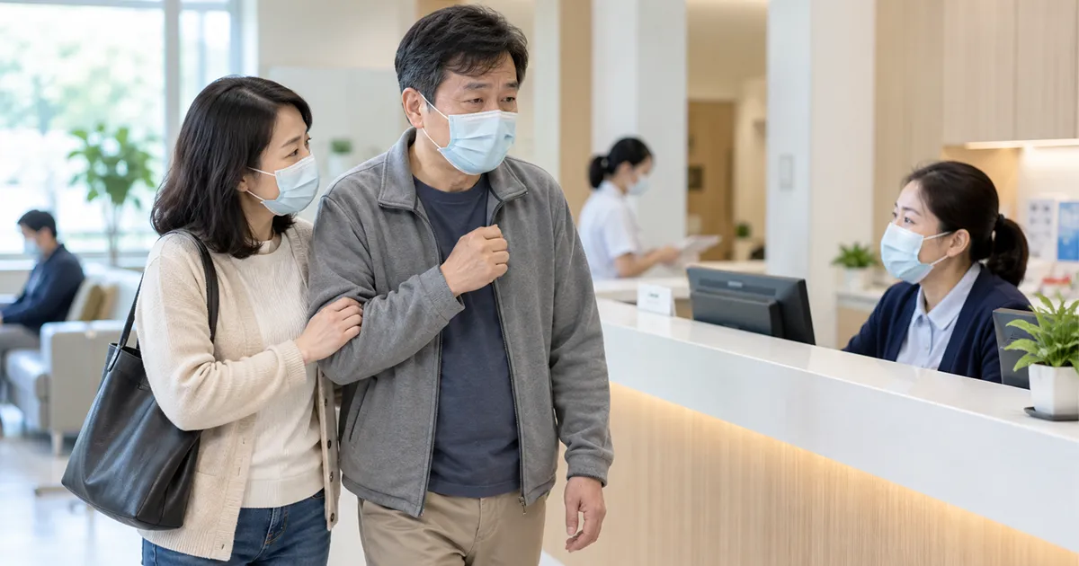 出現呼吸困難與胸痛等流感危險徵兆時應盡快就醫