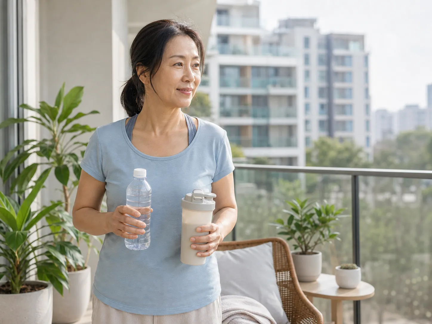 日常活動後的補給情境畫面，傳達乳清蛋白與活動生活中的蛋白質補充安排有關