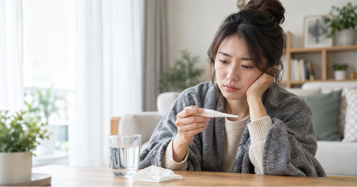 成人量體溫觀察流感、感冒與新冠的呼吸道症狀