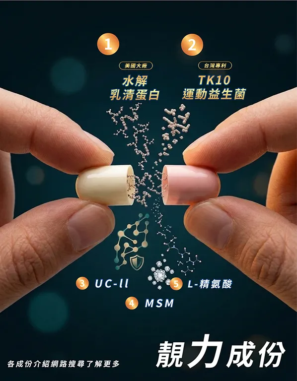 靚力plus運動激倍益生菌膠囊詳情頁成份特色圖