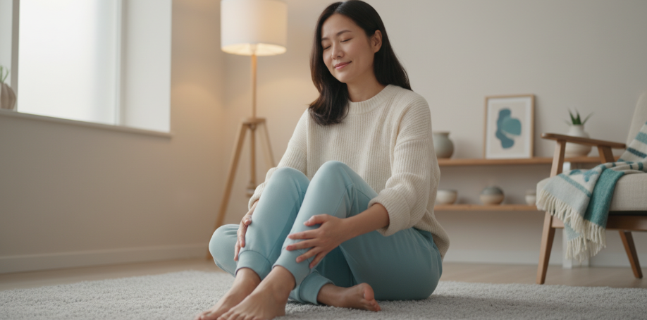 黑種草籽油膠囊擺放在日常餐桌上的情境，象徵現代人把黑種草油放進日常保養